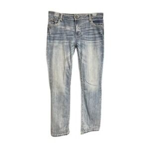 Petrol Mid Rise Boot Cut Jeans Embellished Pockets Size 34